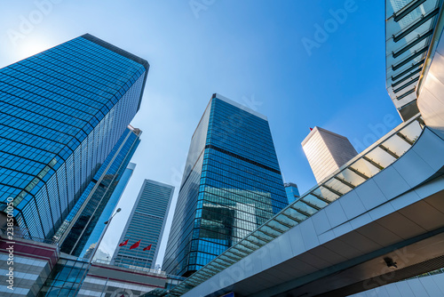 Photography Commercial buildings in Hongkong are low angle, China,