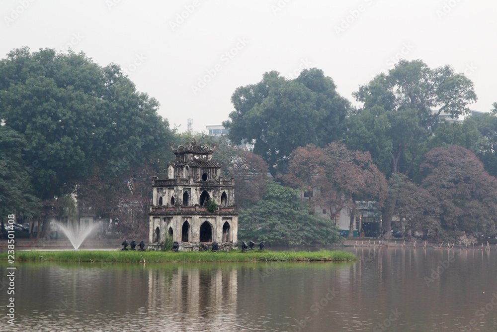 Turtle tower in Hanoi, Vietnam