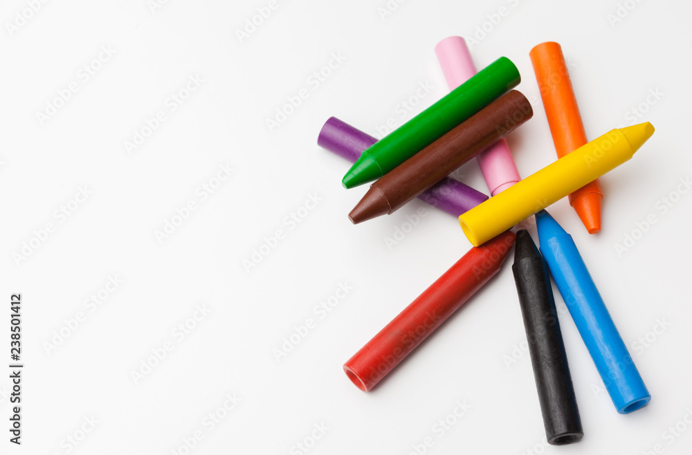 Color pencils isolated on white background.Close up. Color pencils isolated on white background.Close up.