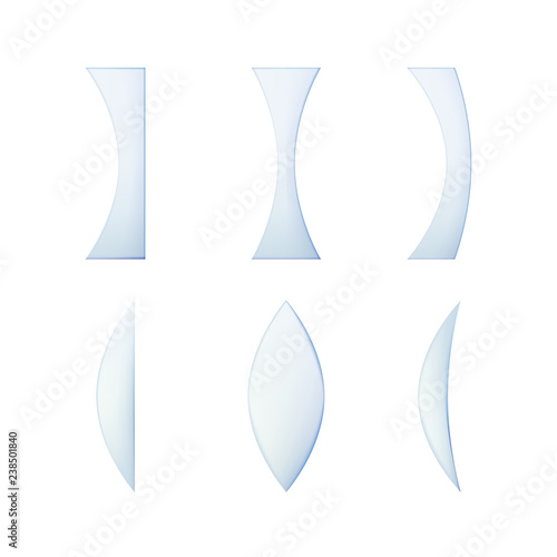Set of glass lenses.