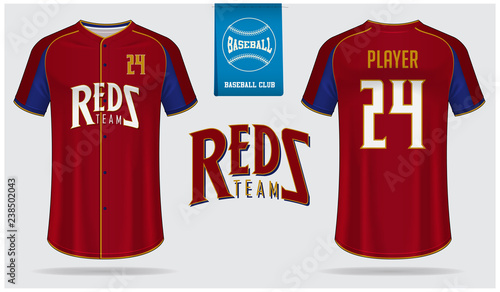 Canvas Print Baseball jersey, sport uniform, raglan t-shirt sport, template design