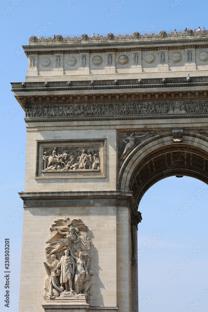 detail of the Arc de Triomphe in Paris
