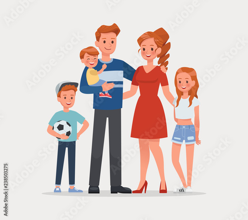 Happy family father mother and child character vector design