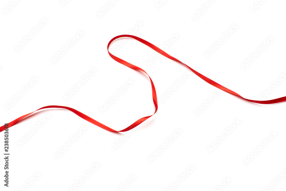 red satin ribbon isolated on white backgroun red satin ribbon isolated on white backgroun