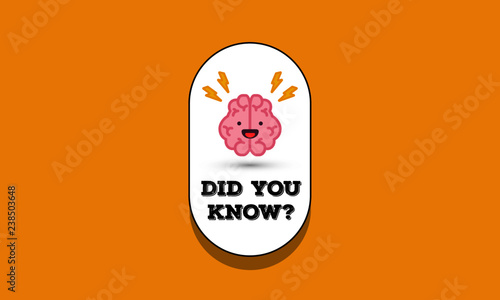 Did You Know with Brain Cartoon Vector Illustration