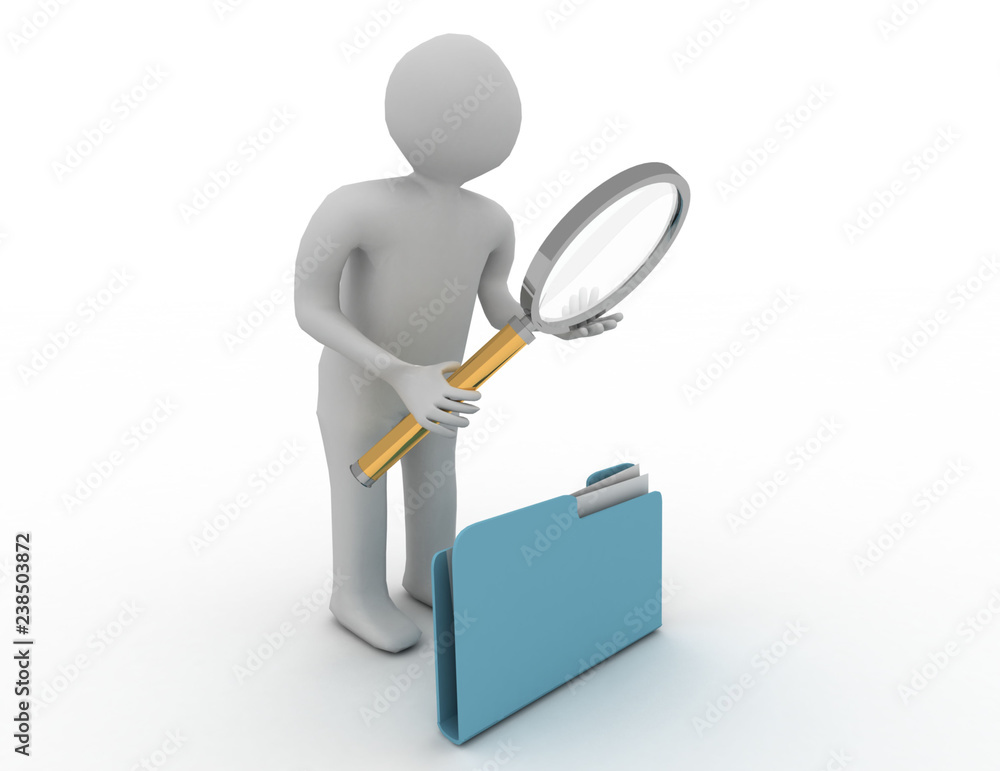 Search of data. Isolated 3D image on white Search of data. Isolated 3D image on white