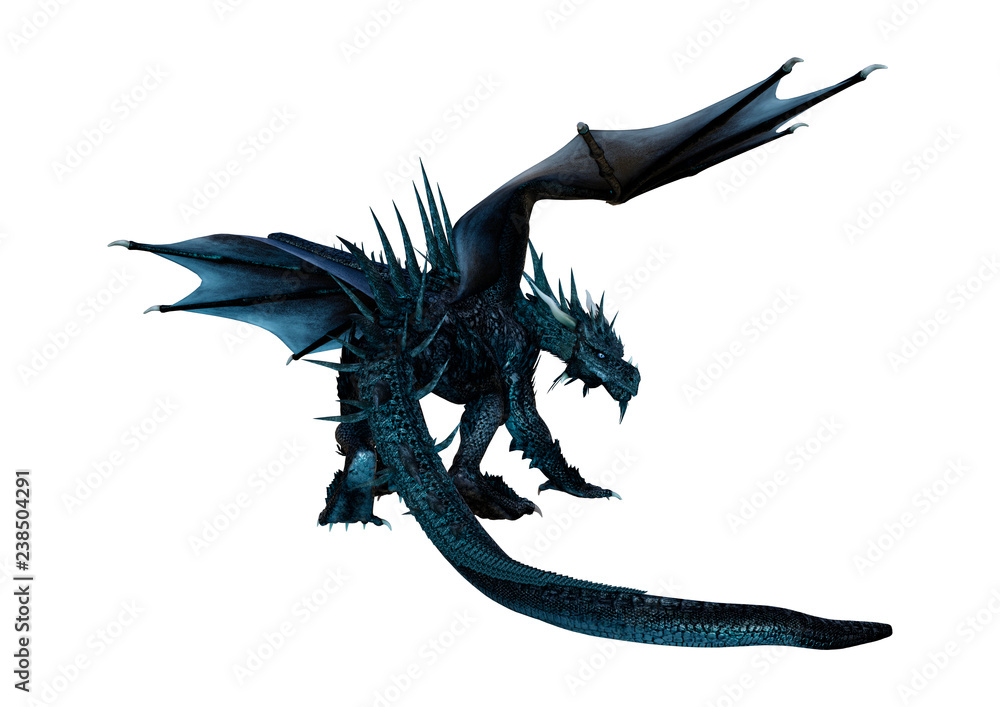 3D Rendering Fairy Tale Dragon on White 3D Rendering Fairy Tale Dragon on White