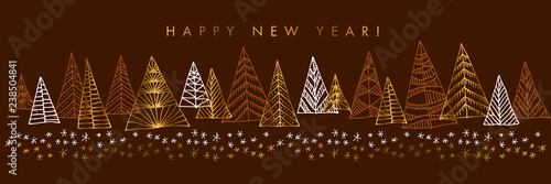 Happy New Year color vector banner template