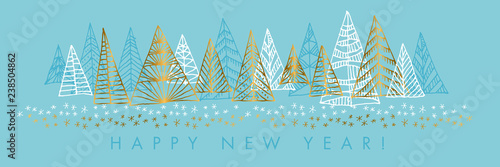 Happy New Year vector banner template