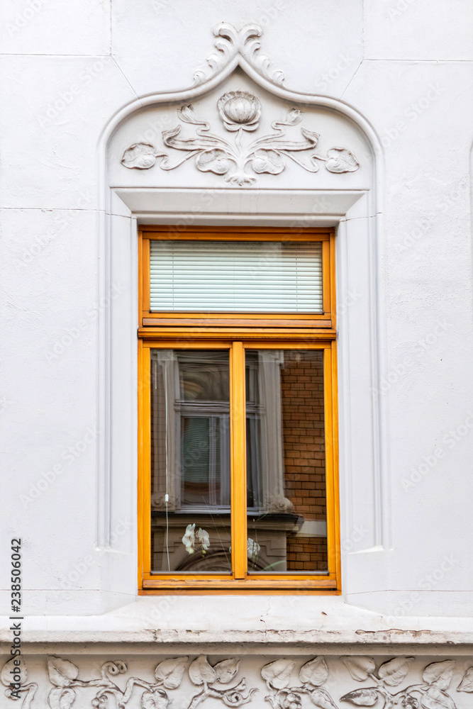 jugenstil window, German house facade detail