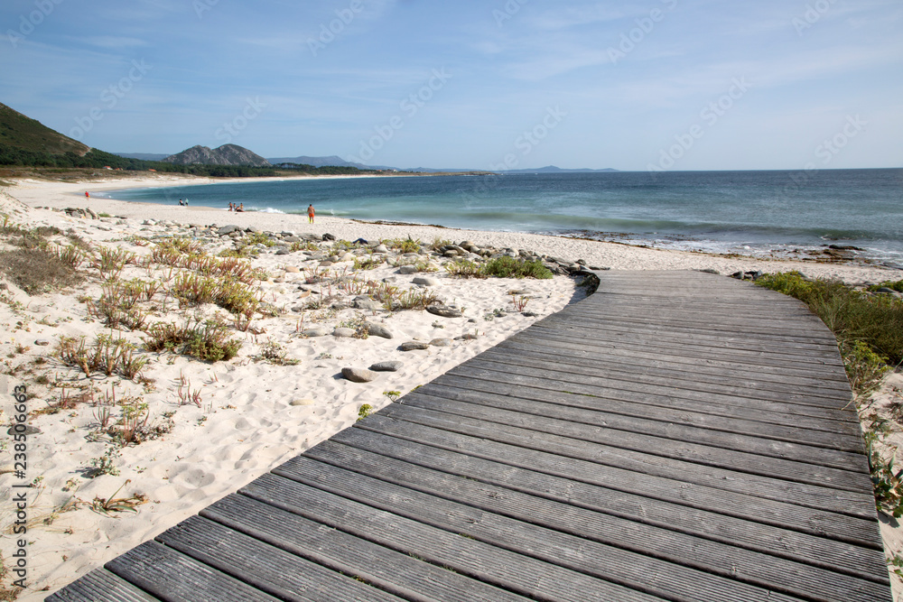 Fototapeta premium Footpath at Larino Beach, Coruna