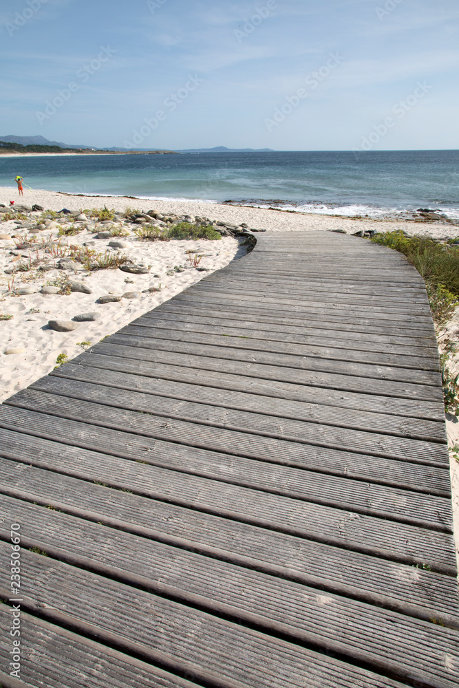 Footpath at Larino Beach, Coruna; Galicia