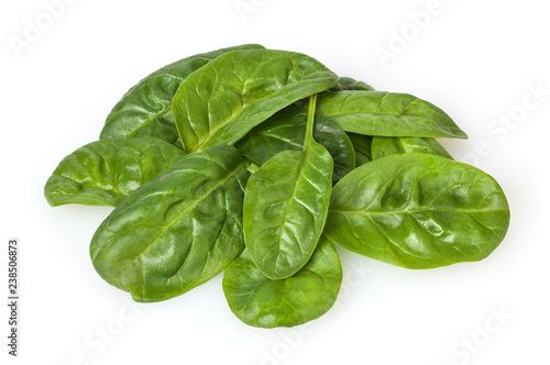 Spinach leafs isolated on white background