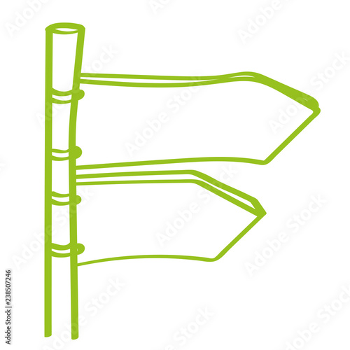 Handgezeichneter Wegweiser in hellgrün