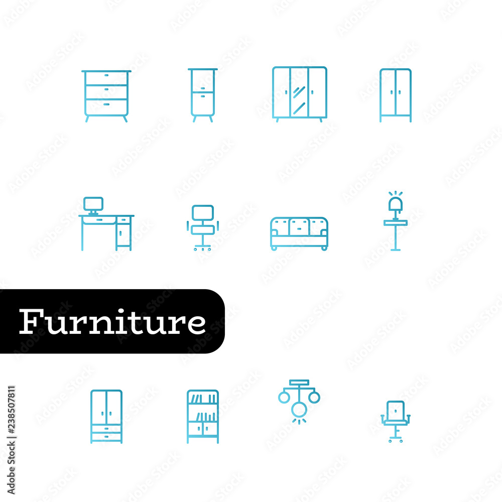 Furniture icon set Furniture icon set