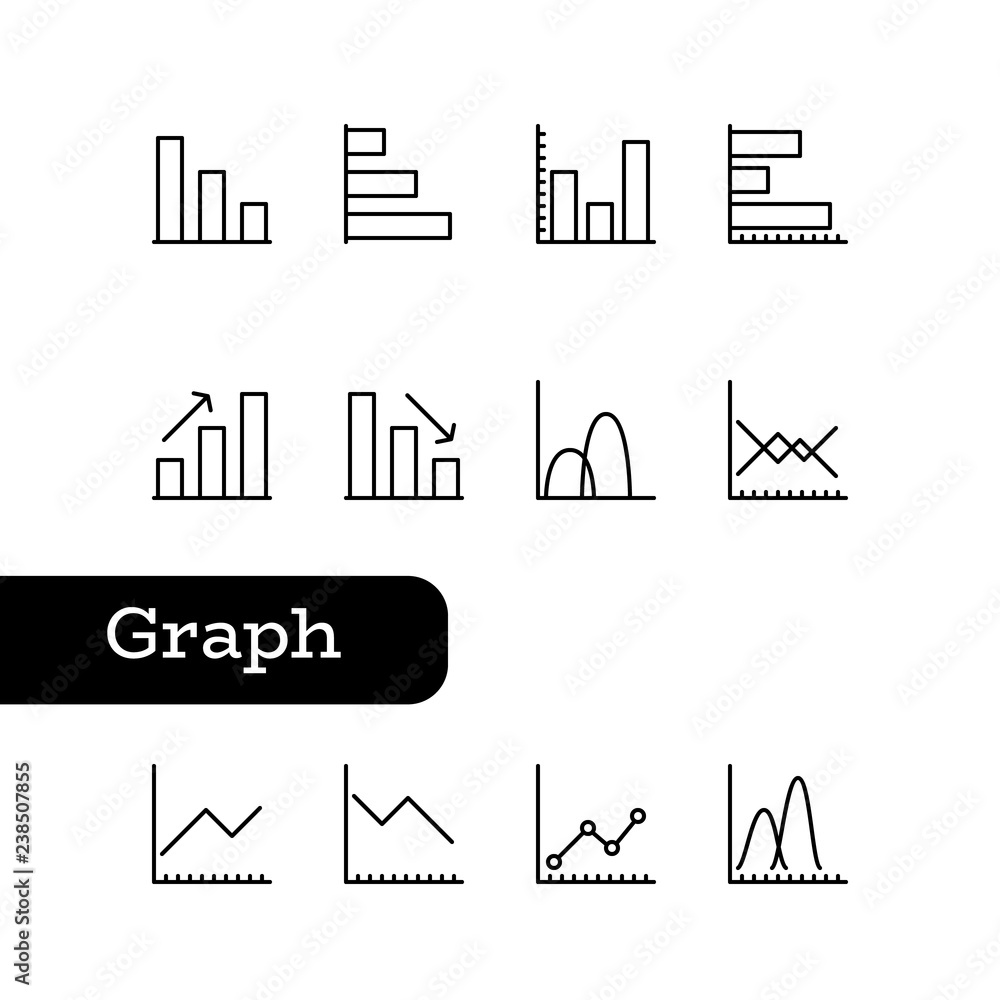 Obraz premium Business graph icon set