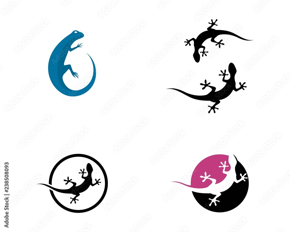 Naklejka premium Lizard vector illustration logo template