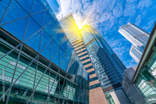 Photography Commercial buildings in Hongkong are low angle, China,