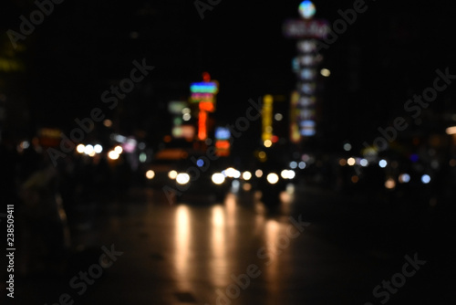 Street light at night, Blur background. © iLee