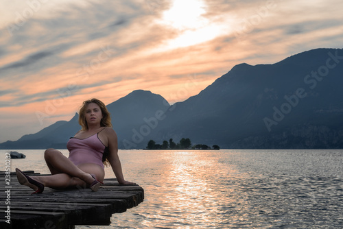 woman in garda lake