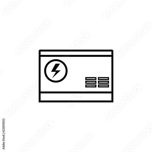 Electric home generator outline icon. Clipart image isolated on white background