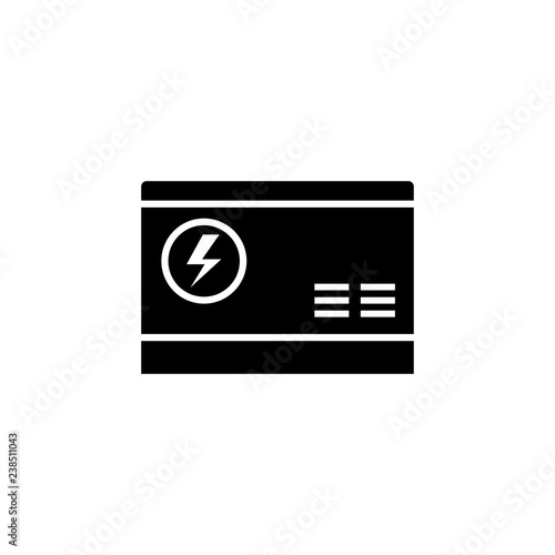 Electric home generator silhouette icon. Clipart image isolated on white background