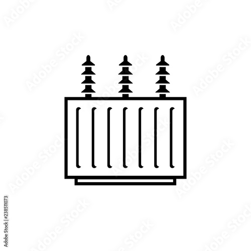 Electric transformer outline icon. Clipart image isolated on white background