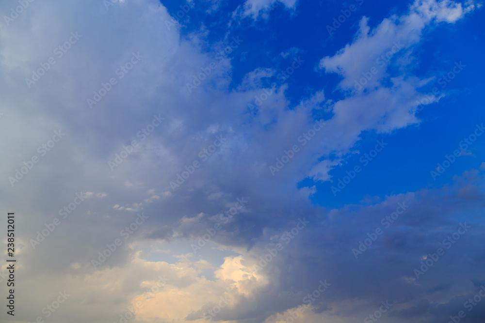 Fototapeta premium Clouds after rain before sunset as a background