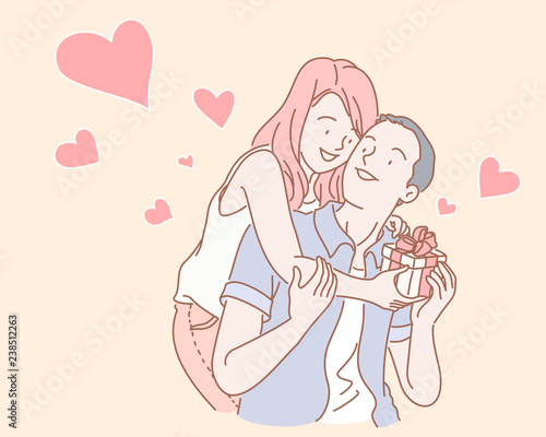 Young couple piggybacking