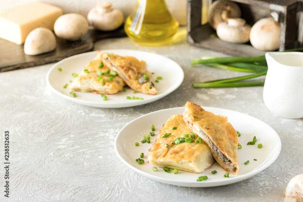 Béchamel baked pancakes stuffed with mushrooms Béchamel baked pancakes stuffed with mushrooms