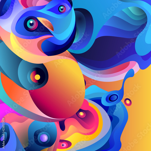 Vector illustration Abstract background with 3d colorful fluid. Trendy Colorful Background Design Illustration.