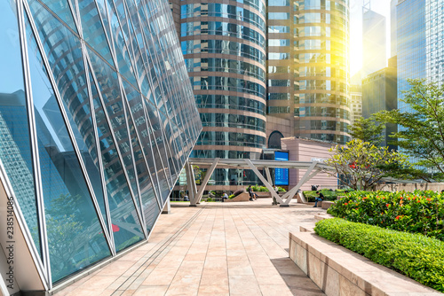 Photography Commercial buildings in Hongkong are low angle, China,