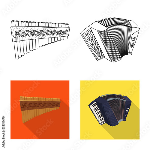 Isolated object of music and tune sign. Set of music and tool vector icon for stock.