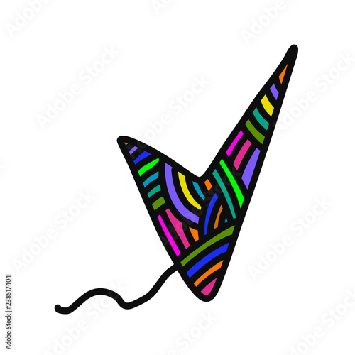 Knitted symbol done mark yarn wool hand drawn illustration for prints posters t shirts background knitting courses and master classes