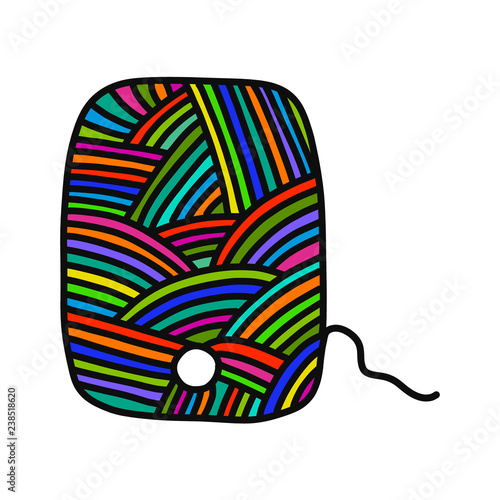Knitted tablet smartphone phone yarn wool hand drawn illustration for prints posters t shirts background knitting courses and master classes