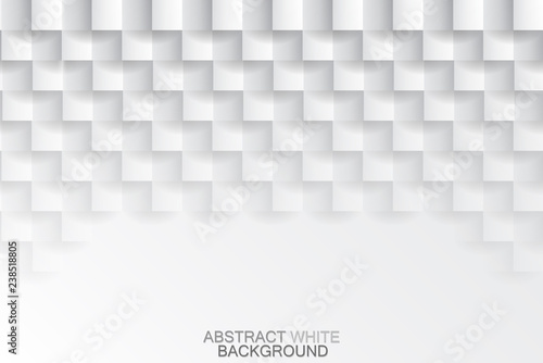 Fototapeta Naklejka Na Ścianę i Meble -  Abstract white tiled texture background, vector design.  
