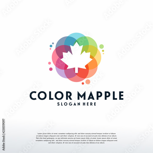 Colorful Mapple logo vector, Canadian Leaf logo designs template, design concept, logo, logotype element for template