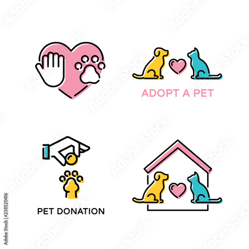 Vector Pet Love Banner Illustration Set