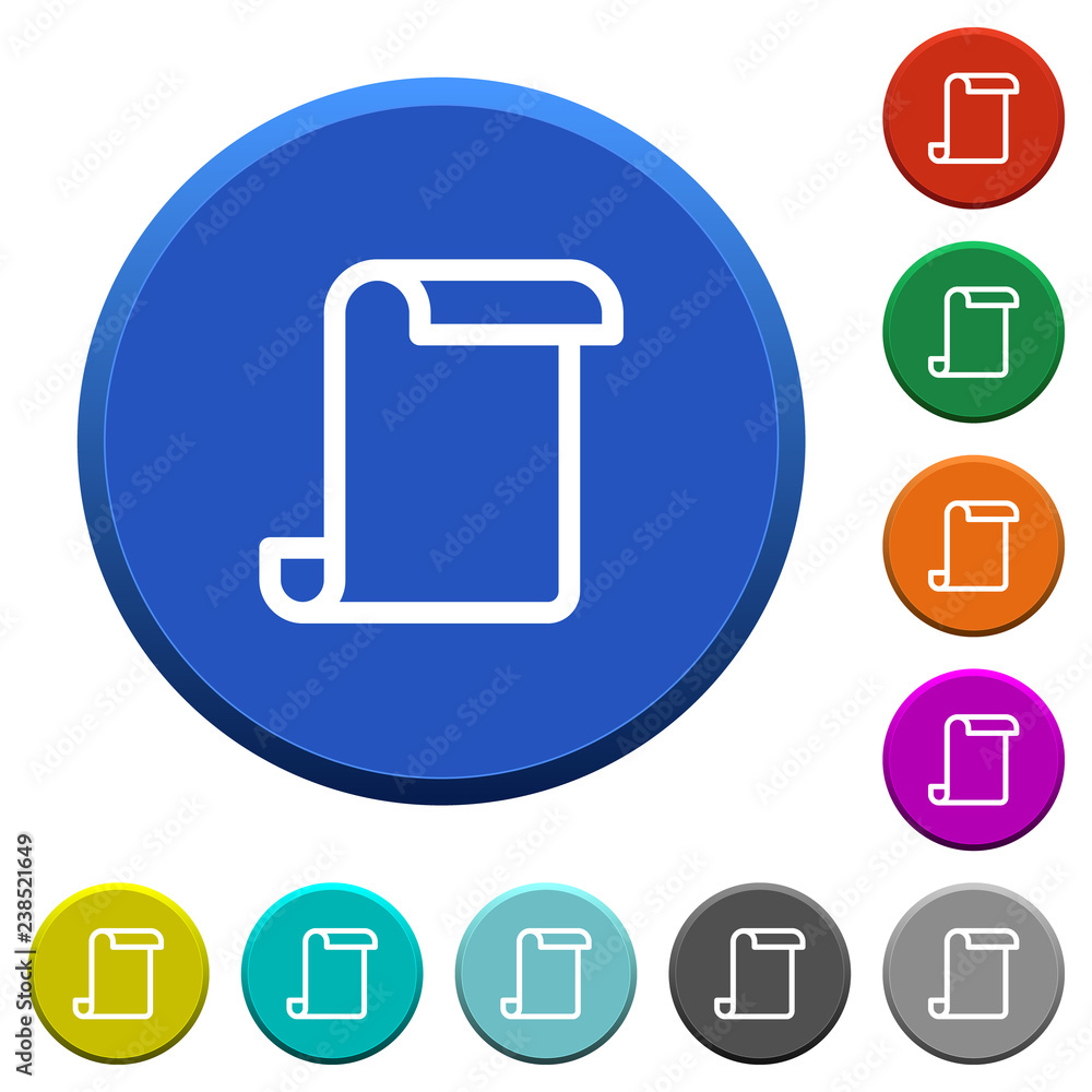 Blank paper scroll beveled buttons Blank paper scroll beveled buttons