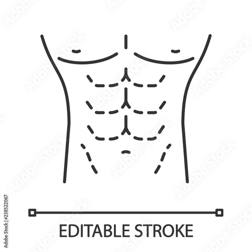 Male body contouring surgery linear icon