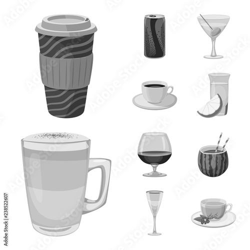 Isolated object of drink and bar logo. Collection of drink and party stock symbol for web.