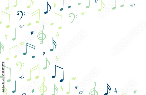 Music notes background. Banner template. Melody symbol.