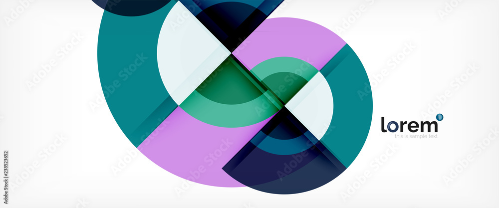 Modern geometric circles abstract background, colorful round shapes with shadow effects Modern geometric circles abstract background, colorful round shapes with shadow effects