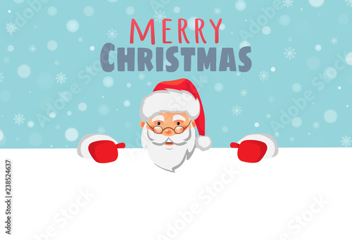 Santa Claus holding big banner
