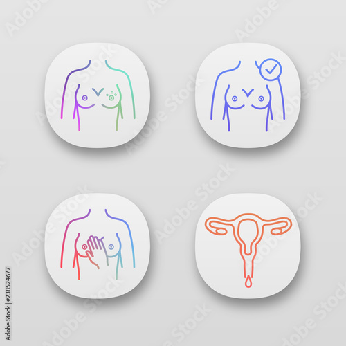 Gynecology app icons set
