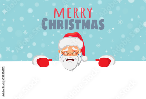 Santa Claus holding big banner