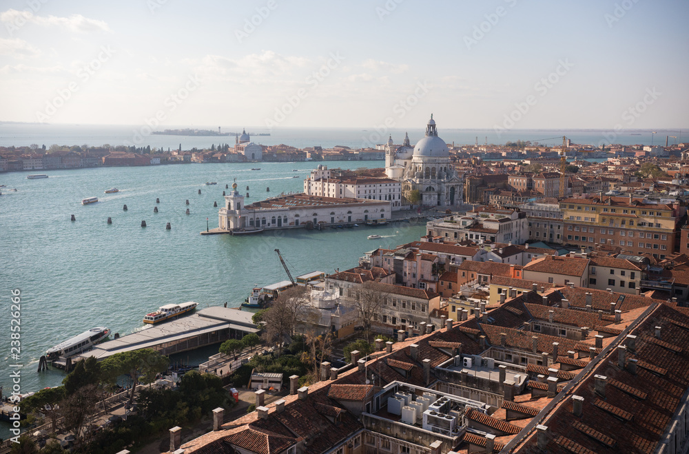 Ship port in Venice. Beautiful architecture and sea