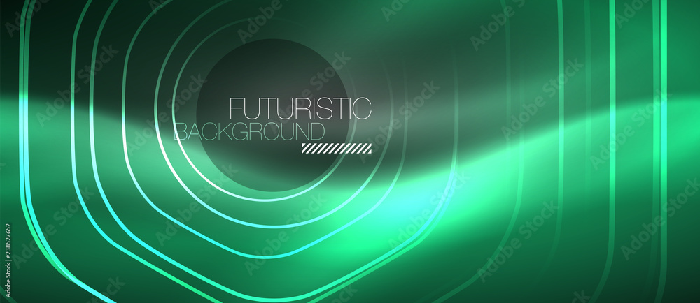 Black and glowing color lines neon design, magin techno template background Black and glowing color lines neon design, magin techno template background