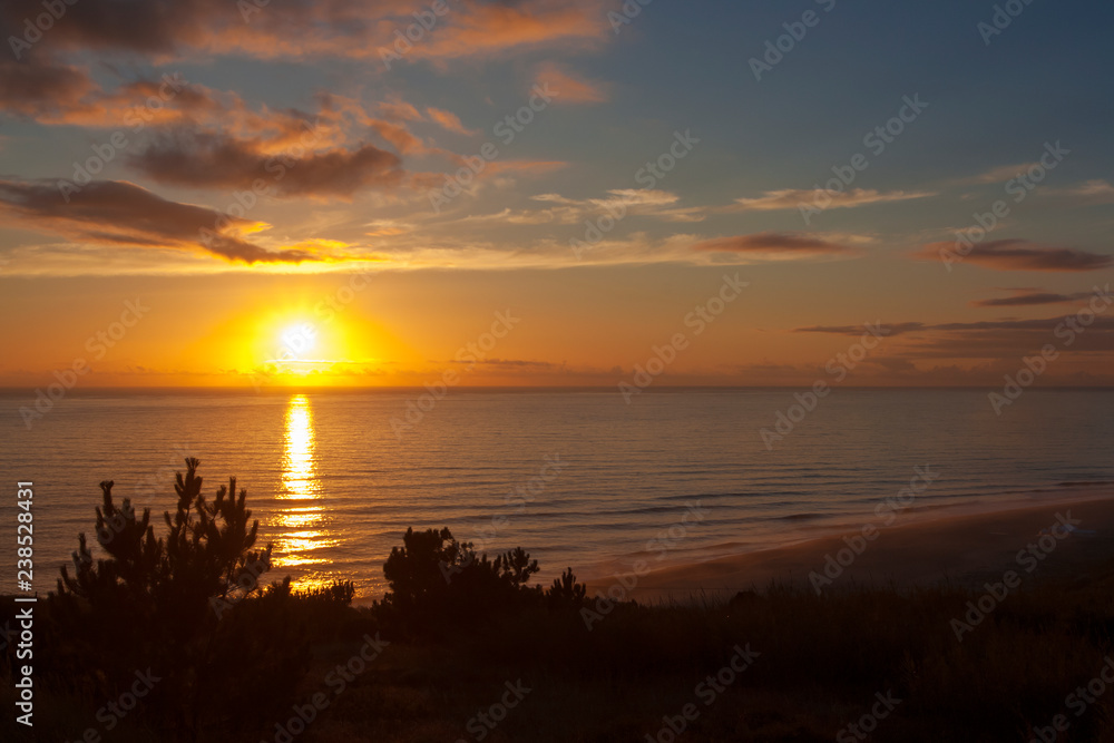 Sunset on the Atlantic Ocean in Portugal