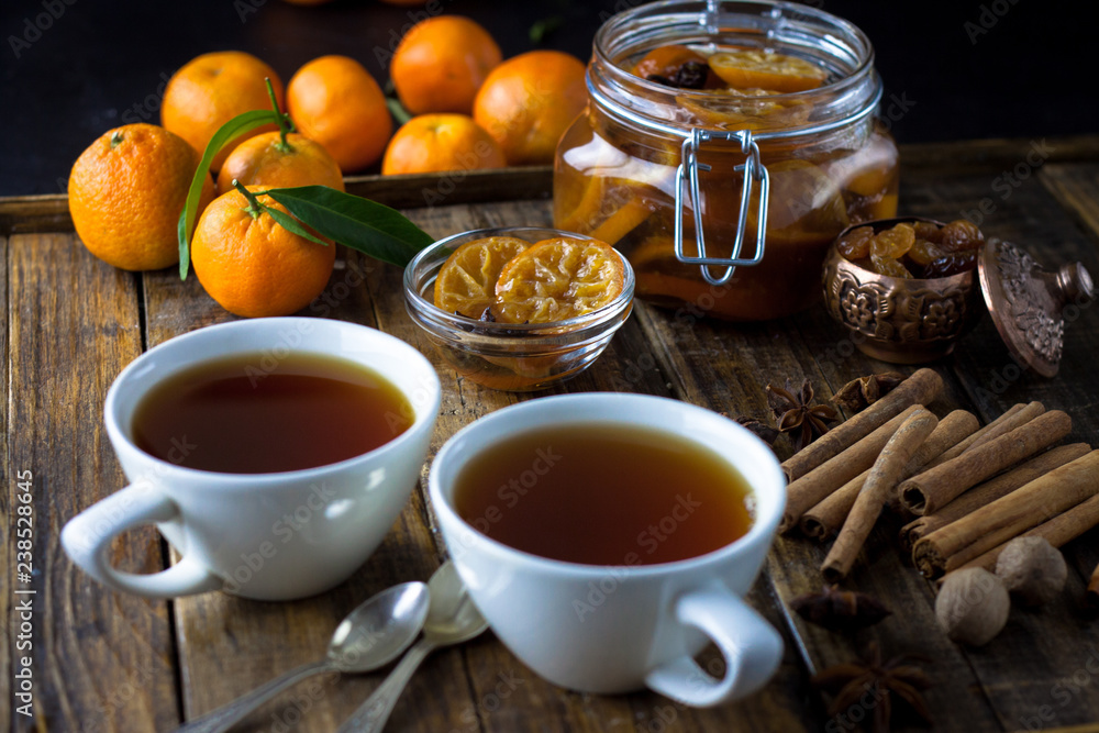 tangarine marmalade jam. dark food photo style tangarine marmalade jam. dark food photo style